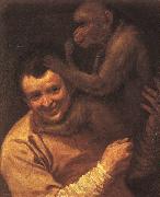 Annibale Carracci A Man with a Monkey Spain oil painting artist
